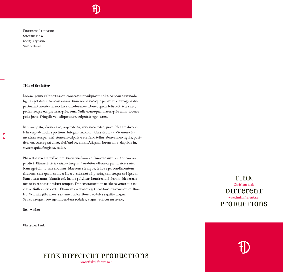 Fink Different – Logo, Letterhead and Business Card